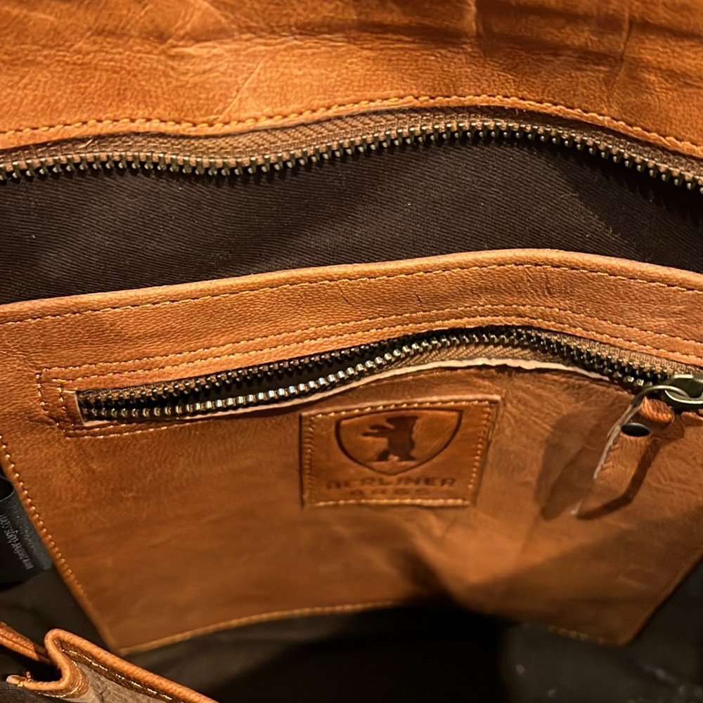 Cognac Leather Crossbody Bag - Picture 5 of 7
